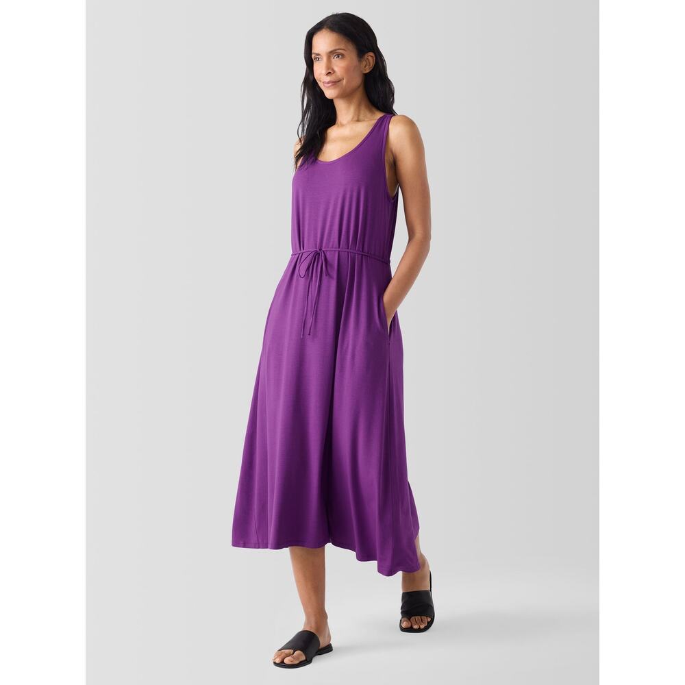 Eileen Fisher - NWOT Jersey Blend Tie Waist Tank Dress Size Small - Picture 10 of 13